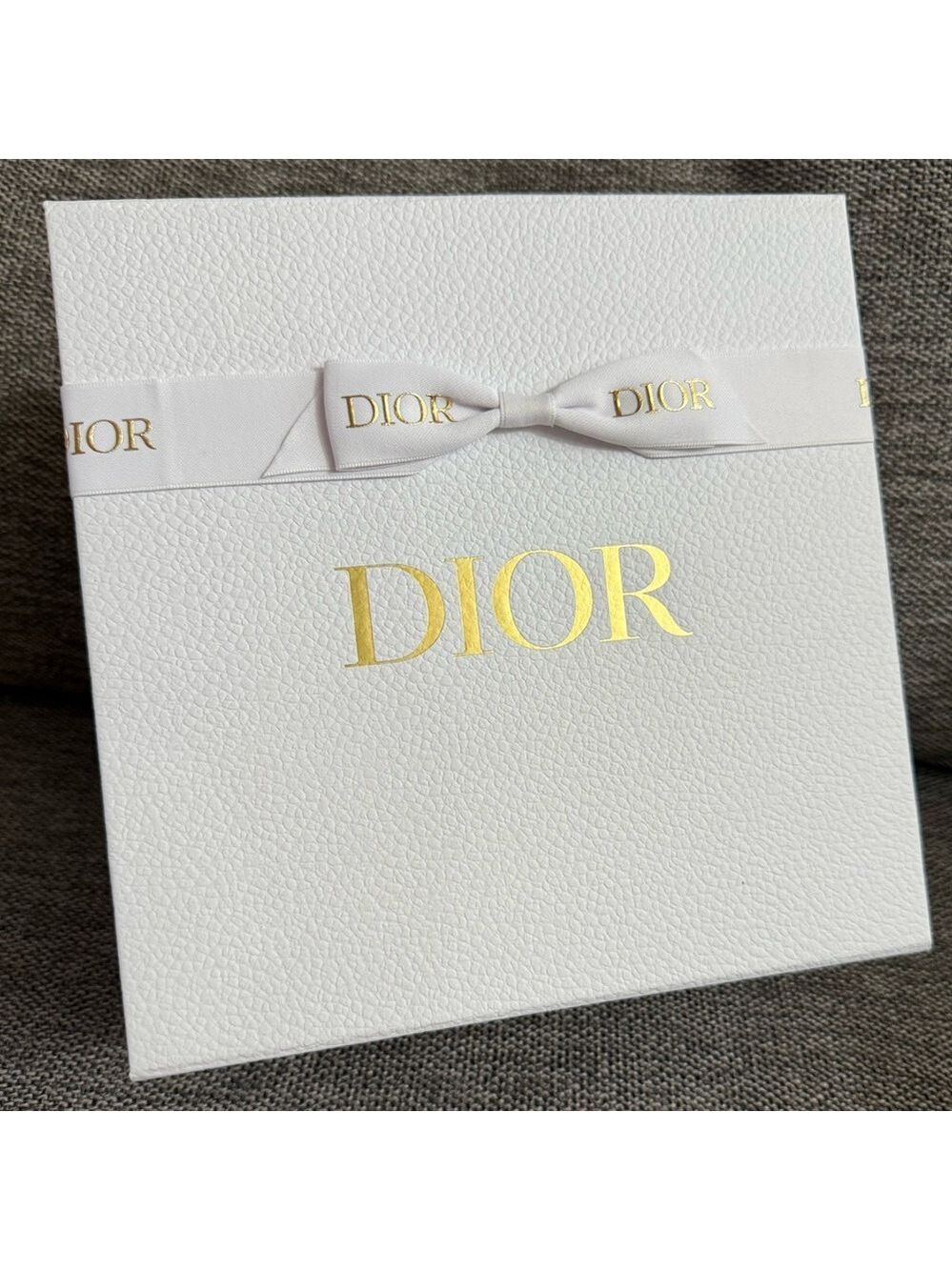 Dior White Empty Square Gift Box White Ribbon Paper Holiday Birthday  9x9